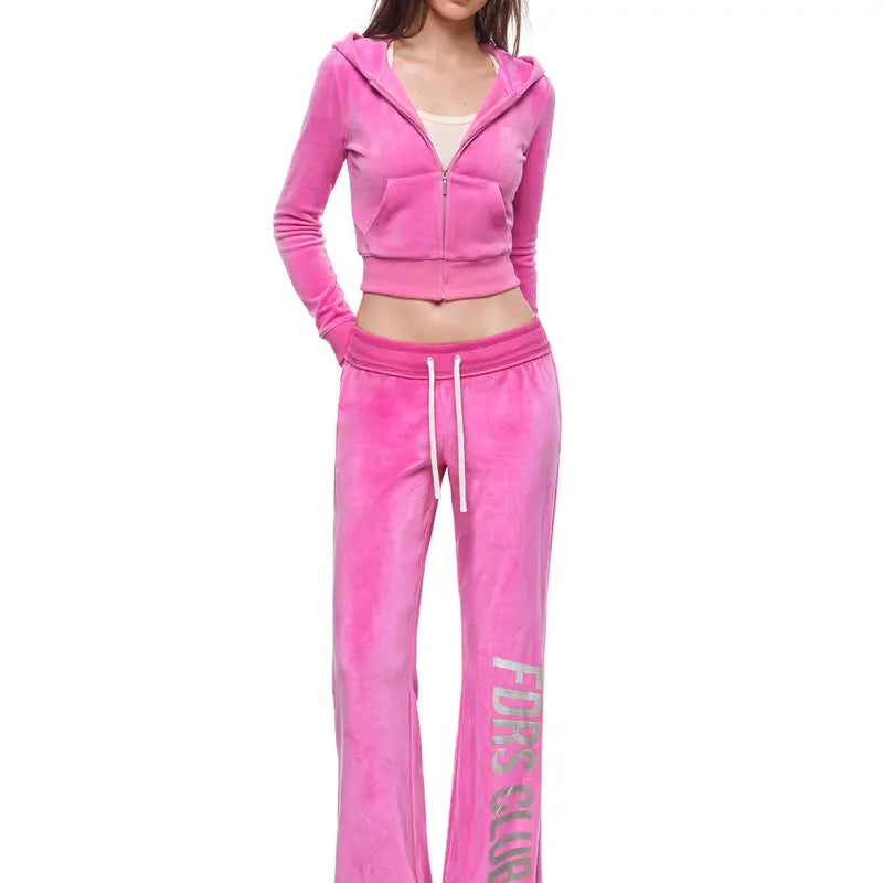 FDR Women’S Candy Color Long Sleeve Top, Tank Top and Low Rise Flare Pants Set, Fitted Y2K Casual Matching Three-Piece Outfit