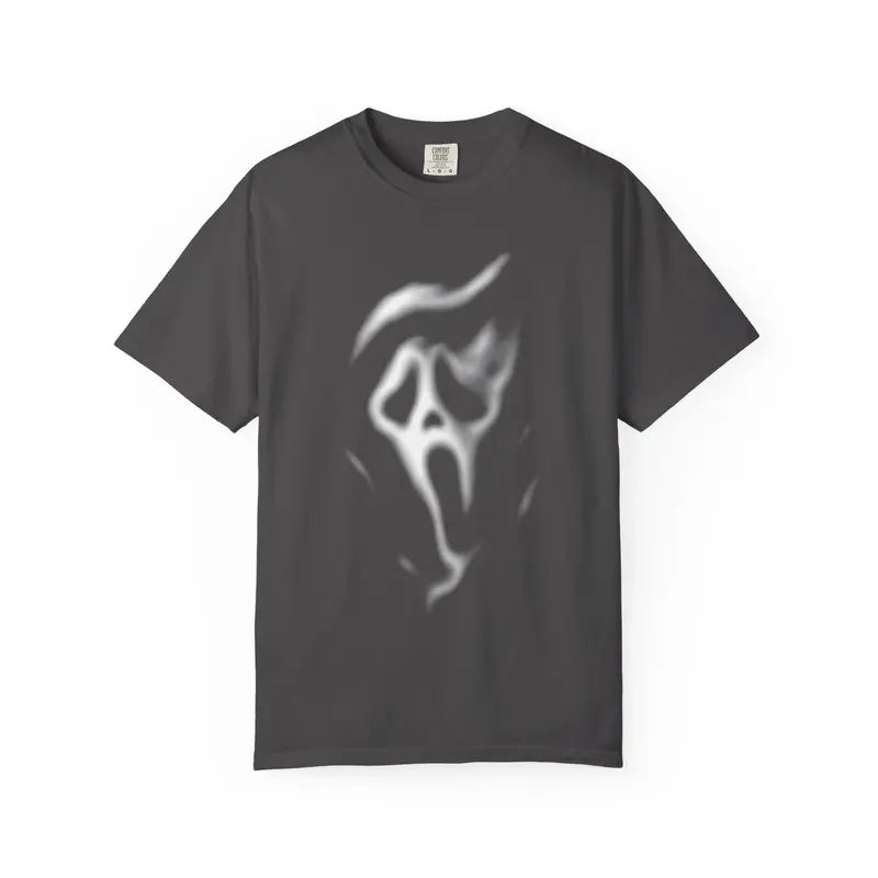 Ghostface Graphic T-Shirt - Premium Comfort Colors Halloween Tee with Horror Mask Design