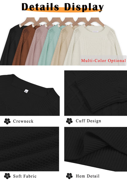 Women's Oversized Cable Knit Chunky Pullover Sweater