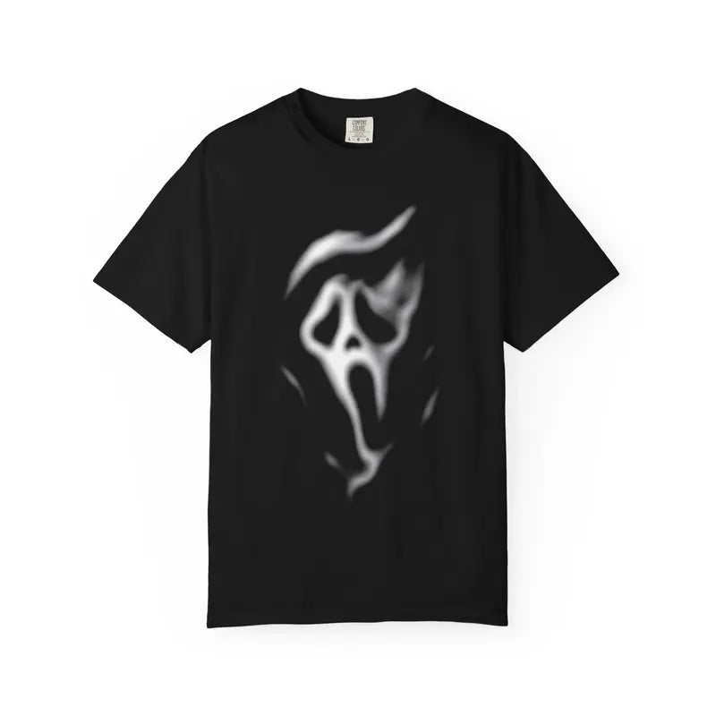 Ghostface Graphic T-Shirt - Premium Comfort Colors Halloween Tee with Horror Mask Design