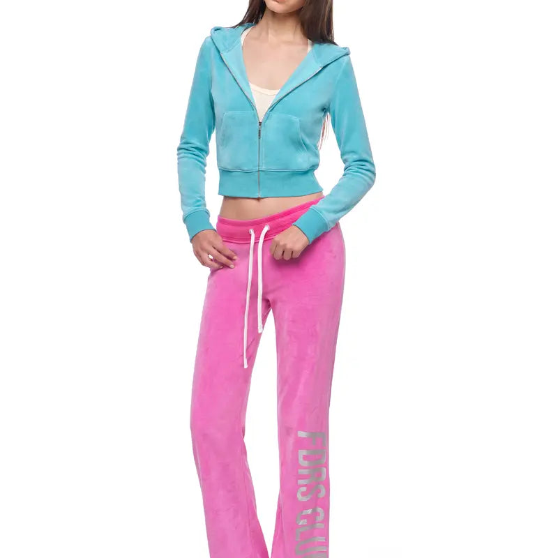 FDR Women’S Candy Color Long Sleeve Top, Tank Top and Low Rise Flare Pants Set, Fitted Y2K Casual Matching Three-Piece Outfit