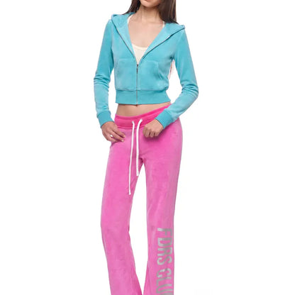 FDR Women’S Candy Color Long Sleeve Top, Tank Top and Low Rise Flare Pants Set, Fitted Y2K Casual Matching Three-Piece Outfit