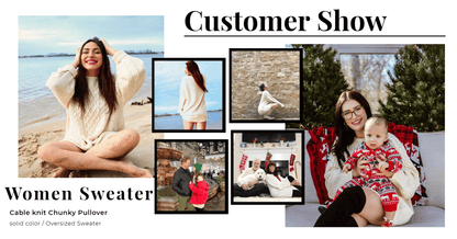 Women's Oversized Cable Knit Chunky Pullover Sweater